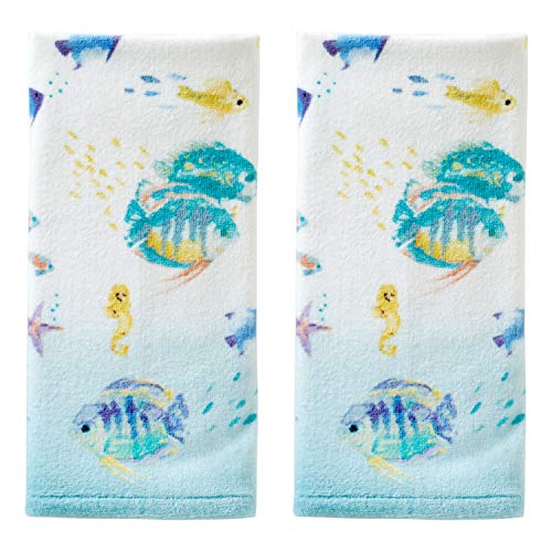 SKL HOME by Saturday Knight Ltd. Ocean Watercolor Hand Towel Set, White