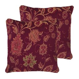 Paoletti Zurich Polyester Filled Cushions (Twin Pack), Polyester, Burgundy
