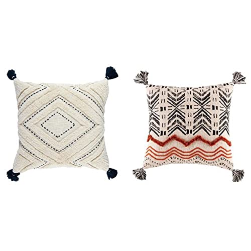 DKD Home Decor Brand Cushion Cotton White (60 x 10 x 60 cm) (2 Pieces) (Reference: S3027356)