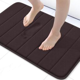 "Buganda Memory Foam Bath Mat Rug, 30"" x 20"", Ultra Soft and Non-Slip Bathroom Rugs, Water Absorbent and Machine Washable Bath Rug for Bathroom, Shower, and Tub, Brown"