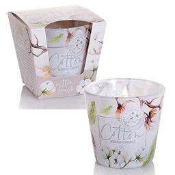 Dekohelden24 Scented Candle - Lantern - Candle in Glass - Set of 2 - Cotton Fragrance, L x W x H 8 x 8 cm, 115 g per Candle, White