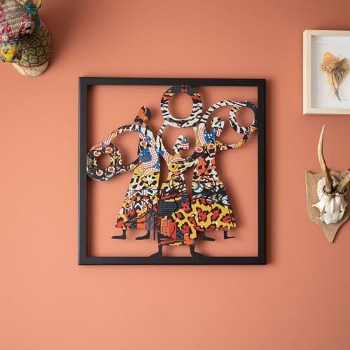 Stylish Black Decorative Metal Wall Accessory, 45 x 45 cm, 100% Steel (1.5 mm), Durable & Elegant Design for Home Decor, Lightweight 1.5 kg