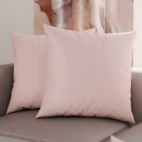 PETTI Artigiani Italiani - Pair of Pillowcases 30x30 cm in Microfiber, Bedroom Cushions, Sofa, Set of 2 Cushion Covers, Solid Color Pink Pillowcase, 100% Made in Italy