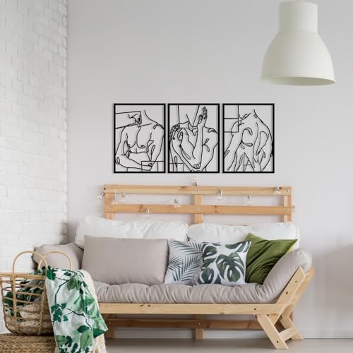 Stylish Black Decorative Metal Wall Accessory, 114 x 50 cm, 100% Metal, 1.2 mm Thickness, Perfect for Modern Home Decor & Art Display