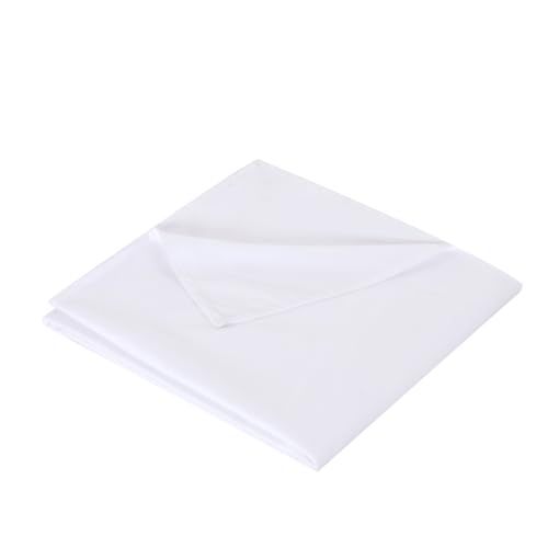 Full Flat Sheet, 80x96Inch White - Ultra Soft Breathable Brushed Microfiber Top Sheet - Hotel Quality & Wrinkle-Free - Shrinkage, Fade Resistant - Easy Care Full Sheets