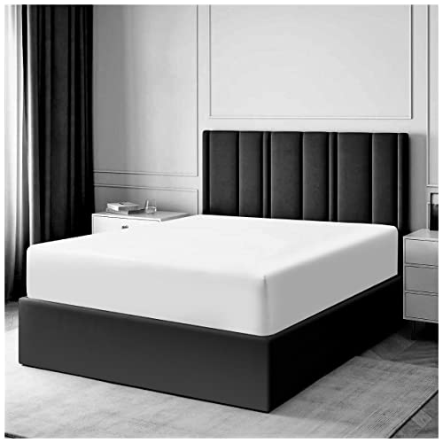 300 Thread Count Super King Fitted Sheet- 100% Egyptian Cotton Bedding Sheets- Hotel Quality Bedding Fitted Sheet- White