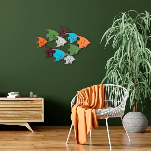 Hand-Painted Decorative Metal Wall Accessory, 83 x 58 x 8 cm, 100% Metal, Unique Colour Variations, Perfect for Home Decor & Art Lovers