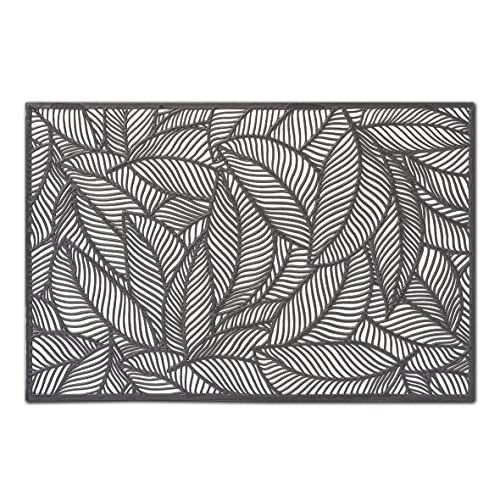 Zeller 27061 Place Mat Fern Plastic 45 x 30 cm Black