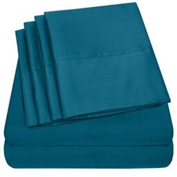 Sweet Home Collection Queen 6 Piece 1500 Supreme Collection Fine Brushed Microfiber Deep Pocket Queen Sheet Set Bedding - 2 Extra Pillow Cases, Teal