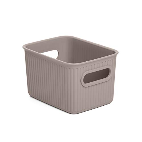 TATAY Storage Basket Baobab BPA-Free Compact Versatile Design - Storage Basket Household - Capacity 1.5 L - Dimensions 12.5x16.4x10 cm - BPA-Free Material - Integrated Carry Handles, Taupe