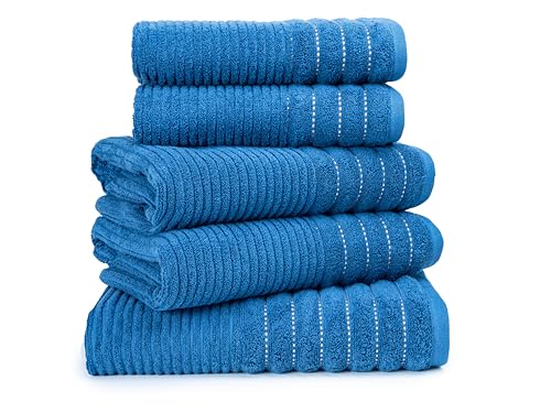 6-Pack Egyptian Cotton Bath Sheets - Premium 650 GSM Luxury Large Towels, Ultra Soft, Fast Drying & Highly Absorbent - Washable Bath Sheets for Bathroom, Spa & Gym (90x140 cm) - Navy