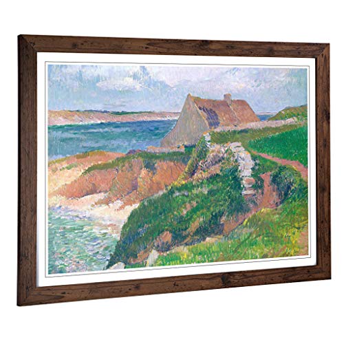 Big Box Art Framed Print of Henry Moret Island of Raguenez Brittany Design - Wall Art Picture - Home Decor for Kitchen, Living Room, Bedroom, Hallway, Walnut, A2 / 24.5x18 Inch / 62x45cm