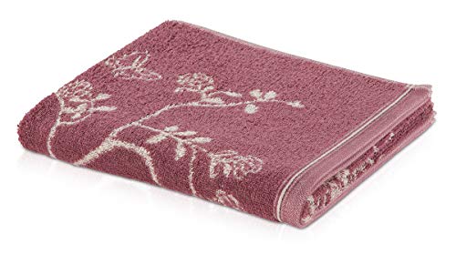 Möve Bohème Flowering branch shower towel 80 x 150 cm, Towel - Made in Germany, 85% cotton 15% linen, Mauve/Nature