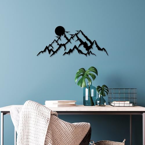 Stylish Black Decorative Metal Wall Accessory, 59 x 25 cm, 100% Metal (1.5 mm Thick), Easy Wall Mounting, Perfect for Modern Home Decor