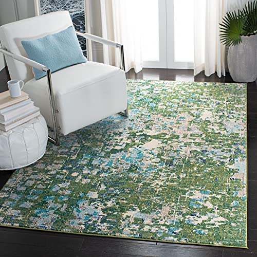 Safavieh Boho Rug for Living Room, Dining Room, Bedroom - Madison Collection, Short Pile, in Ivory and Multi, 66 x 183 cm
