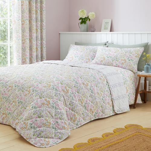 Dreams & Drapes - Ditzy Floral Print Curtains W66 x L72 (168 x 183cm) - 2 Panels - Matching Bedding Available - Lined Curtains in Lilac - Floral Eyelet Curtains in Lilac
