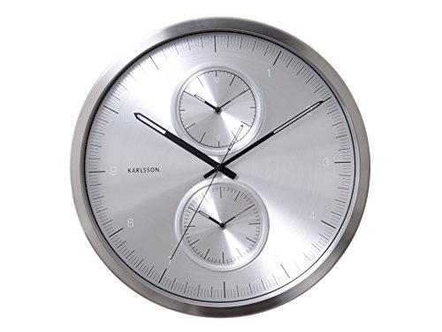KARLSSON Aluminium Brushed Multiple Time Wall Clock