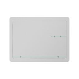 iBathUK Aria Bathroom Mirror Designer Frameless Rectangle Mirror with Glass Storage Shelf, Modern Wall Mounted Clear Silver Glass for Stylish Bathroom Spaces, 600x800mm