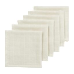 MEYCO Wash Cloths Pack of 6 30 x 30 cm Muslin Burp Cloths Nature