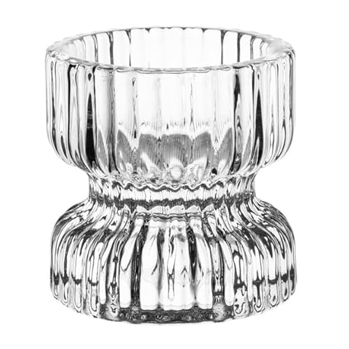 Olympia Tealight/Candle Holder Glass Ridged - 52x52mm (Box 6)