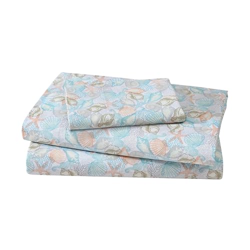 Elite Home Products Soft Hotel Coastal Microfiber Printed Sheet Set