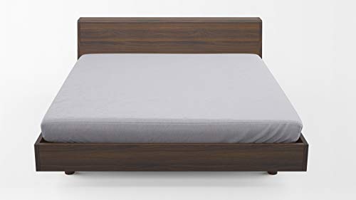 Cotton & Color Fitted Sheet for Double Bed 1 Square and a Half grey