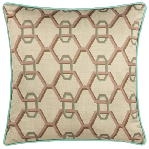 Paoletti Carnaby Chain Geometric Satin Polyester Filled Cushion