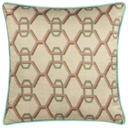 Paoletti Carnaby Chain Geometric Satin Polyester Filled Cushion
