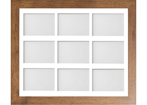 Frame Company Watson Rustic Multi-Aperture Photo Frame with Mount, 20x16 for 6x4 (x9) * Choice of Frame Colour and Mount Design* NEW