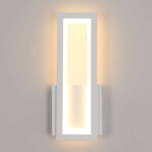 Osairous Modern Led Wall Light, 16W 2000LM Acrylic Led Indoor Wall Lamp, White Hallway Wall Lighting, Warm White 3000k for Bedrooms, Corridors, Living Rooms, Staircases, 32cm