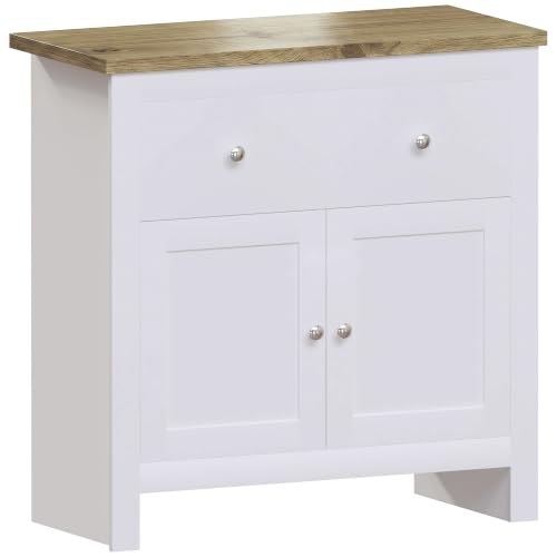 Vida Designs Arlington Sideboard, Buffet Table, Cupboard Cabinet Engineered Wood (White & Oak, 2 Drawer 2 Door)