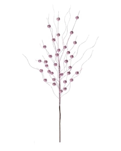 Pink Glitter Twig Christmas Tree Spray, 68cm Decorative Pick - Pink glitter twig spray, 68cm decorative Christmas tree pick for wreaths, garlands and festive arrangements