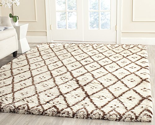 Safavieh Tessa Textured Rug, Hand Tufted New Zealand Wool Blend Carpet in White / Gold, 182 X 274 cm