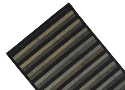 BIANCHERIAWEB Bamboo Carpet Degradè Black, Kitchen Runner 30x40 cm, Kitchen Rug Non-Slip 100% Bamboo, Kitchen Lane made of durable material, Does not absorb stains