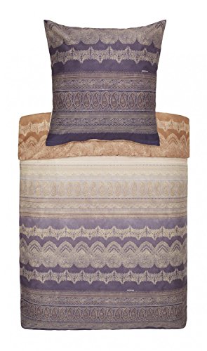 Bassetti BRUNELLESCHI 9285874 Bed Linen + 1 Pillowcase 100% Cotton Sateen in Grey v.G6 Dimensions: 135 x 200 cm + 1 Compartment 80 x 80 cm