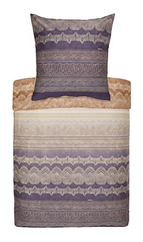 Bassetti BRUNELLESCHI 9285874 Bed Linen + 1 Pillowcase 100% Cotton Sateen in Grey v.G6 Dimensions: 135 x 200 cm + 1 Compartment 80 x 80 cm