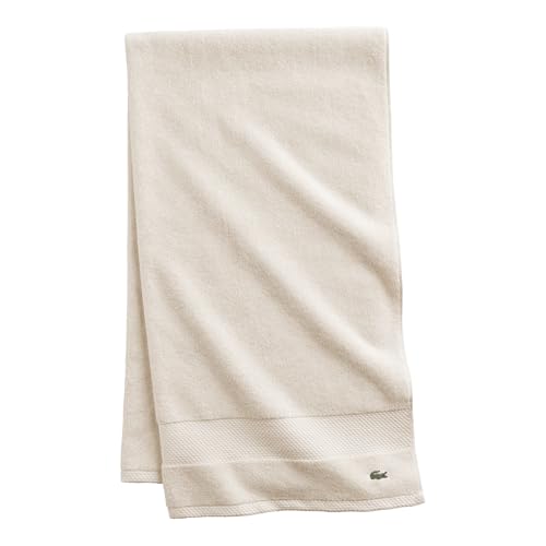 "Lacoste Heritage Supima Cotton Bath Sheet, Chalk, 35"" x 70"""