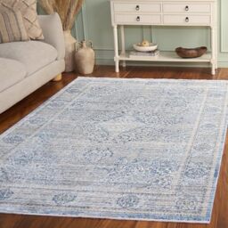 Safavieh Traditional Rug for Living Room, Dining Room, Bedroom - Dream Collection, Short Pile, in Grey and Turquoise, 122 X 183 cm