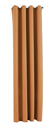 Gardinenbox NewYork Opaque Curtain Orange H x W 225 x 140 cm Pack of 1 Thermal Blackout Curtain Blackout Eyelet Sound-Absorbing Oeko-Tex UV Protection Tieback 201920600