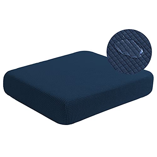 NC HOME Water Resistant Sofa Cushion Slipcovers, RV Seat Cushion Covers High Stretch Furniture Protector, Washable Covering Coats for Camper (Chair Cushion, Navy)