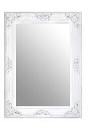 Premier Housewares Rectangular Wall Mirror/Classic Mirrors For Bathroom/Bedroom/Garden Walls Fancy Wall Mounted Mirrors For Hallway With White Finish W84 X D7 X H113cm.