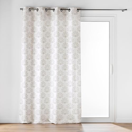 Douceur d'Intérieur, Majestia Curtain with Eyelets (140 x 260 cm) Metallic Printed Polyester