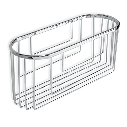 TATAY Shower Caddy Oval Brass - Includes Screws - Supports 5 kg - Compatible with No-Drill System (Quick Fix) - Moisture Resistant - Modern - Easy Drainage - 11 x 13 x 30 cm - Krom Model