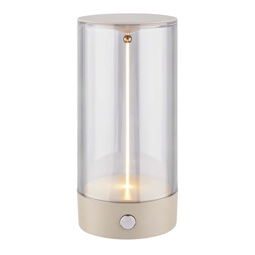 BRILONER - Wireless LED Table lamp with 4-Level Touch Control, Filament Design, Warm White Light, USB-C Charging, Bedside lamp, Reading lamp, LED lamp, Table Light, Battery lamp, 7x14.5 cm, Beige