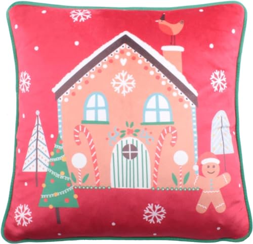 Fusion Christmas - Gingerbread Man - Velvet Cushion Cover - 43 x 43cm in Multi