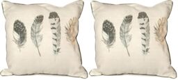 Fusion - Idaho - 100% Cotton Filled Cushion - 43x43 cm in Charcoal Grey (Pack of 2)
