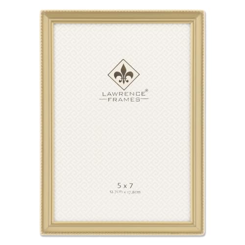 Antique Brass 5x7 Picture Frame - Bead Border Design (11457)
