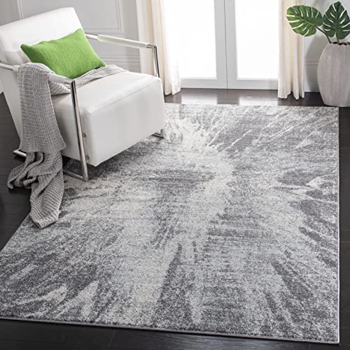 SAFAVIEH Contemporary Rug for Living Room, Dining Room, Bedroom - Tulum Collection, Short Pile, in Ivory and Grey, 183 X 274 cm