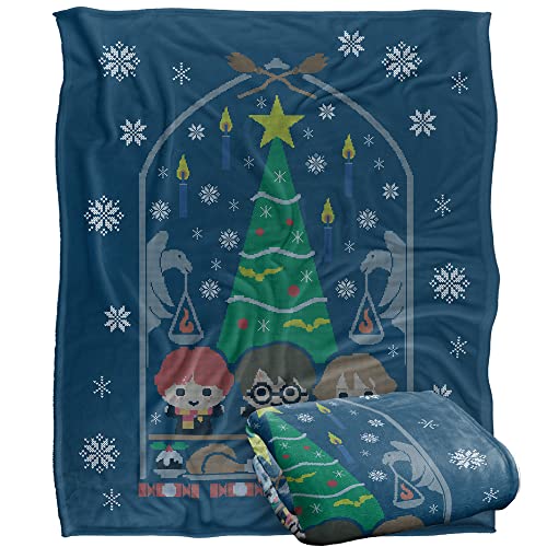 HARRY POTTER and The Deathly Hallows Part 2 Blanket, 152 x 127 cm Great Hall Feast Silky Touch Super Soft Throw Blanket