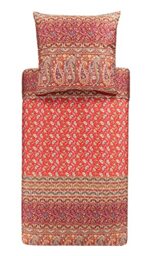 Bassetti Imperia R1 9323469 Bed Linen Set Cotton Mako Satin in Red 2-Piece with Zip Closure 135 x 200 cm / 80 x 80 cm